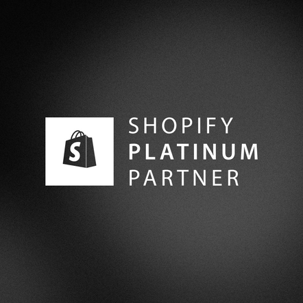 Shopify Platinum Partner badge on a dark background